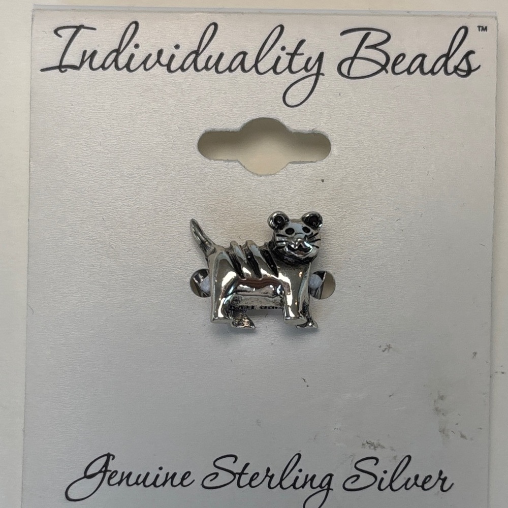 NEW! Sterling Silver Tiger Cat Bead Charm / Bead / Pendant